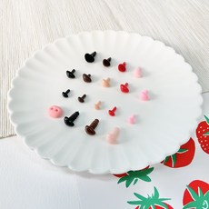 다양한 인형 코 모루인형 부자재 재료(유광코 무광코 벨벳코 돼지코), 유광 코(9x7mm), 1개, 갈색