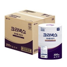 크리넥스 2겹 천연펄프 점보롤 화장지, 4개, 4롤, 200m
