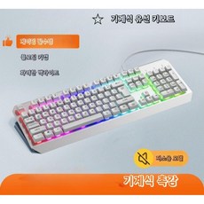유선 키보드 마우스 세트 데스크탑 노트북 외장실 전용 타이핑 저소음, H. 기계식 스타일   흰색 싱글 키보드  무음