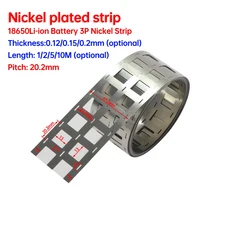 1/2/5/10M 니켈 도금 스트립 2P-6P 0.1527mm 18650 리튬 배터리 용접 테이프 벨트, 01 thickness  0.12mm, 01 10 meter, 05 3P  20.2x47.2mm
