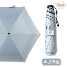 110g 日本輕量羽毛傘 大傘面雨傘 鉛筆傘 口袋傘 防曬陽傘 降溫 出國 登山 黑膠玻纖天藍