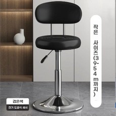 다함 높이조절 바 등받이의자 디자인 인테리어 두툼한 쿠션 튼튼한 소재 의자, R.짧은모델블랙전기도금섀시38.5cm고급가죽, A. 기본 항목