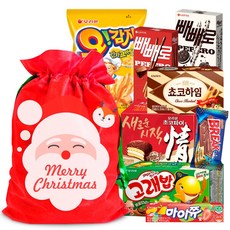 8종구성 크리스마스 산타 루돌프 주머니 간식 과자 선물세트, 1세트