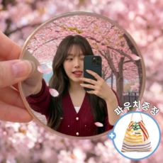 코어픽 초고선명 셀카 볼록거울 여행용 휴대용 미니 항공샷 9.5cm 전용 파우치, 1개, 그레이