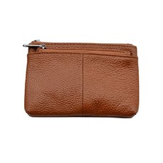 DELUNS 頭層牛皮 迷你夾扣零錢包 多功能鑰匙包 卡包