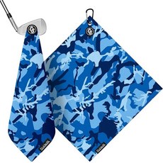 ClubSmith 골프 백 및 클럽용 마그네틱 골프 타월 45.7 x 45.7cm(18 x 18인치) 프리미엄 와플 극세사 골프 액세서리 남성/여성용 선물 및 장비 (레드, Blue Camo