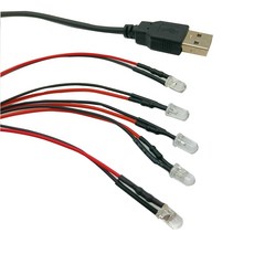 호환 USB 포트(케이블 조명 포함) LED 모델 그룹 분위기 소형 야간 수동 광원 빨간색 녹색 파란색 흰색, [05] 5 light group, [01] 3MM, [05] Blue, 1개