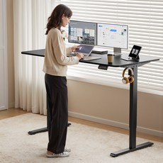 Homall 모션데스크 PE-01 전동 높이조절 스탠딩 책상 공부 사무 게임용 조절 스탠드 테이블, 블랙