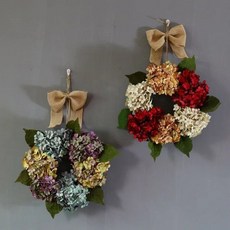 仿真繡球花圈 鄉村風門飾, 藍色