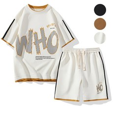 Sevenmoon남성 여름 스포츠 캐주얼 티셔츠 반팔세트 투피스 M-4XL