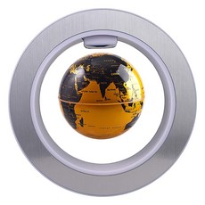 磁懸浮地球儀 LED燈光 創意禮品 桌面裝飾 學習教具, 金色