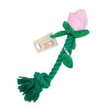 狗狗玩具 寵物狗玩具 玫瑰花毛絨棉繩結耐咬磨牙玩具, 粉色, 1個