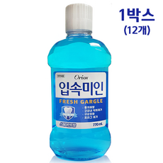 오릭스 (Oriox) 입속미인 후레쉬 자일리톨 토탈 케어 구강 청결제 770ml 대용량 가글액, 12개
