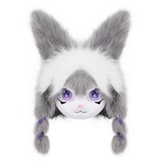 Fursuit獸頭 kig系福瑞兔子成品頭套 福瑞兔子系列兔系單頭 Cosplay穿戴獸頭 專業訂做獸頭 可來圖定做, 灰白色, 1個