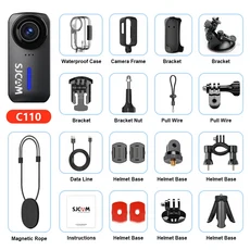 C110 HD 방수 30m 카메라 WiFi 전자 안정화 기능 탑재 135 ° 광각 2.5H 배터리, 03 C110 Black Bundle B