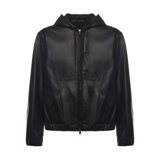 줄리아노갈리아노 오하이오 후드 집업 레더 재킷