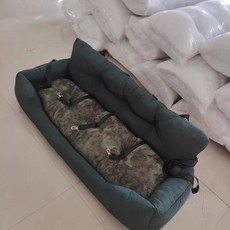 견카시트 면 쿠션겸용 강아지 차량용 애견용 편안한 카시트 이동식 보호 세탁가능, C. 방수형 녹색 100x4x37CM