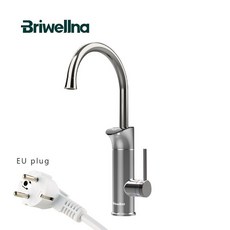 브리웰나 220V 가열 전기 온수기 주방 수도꼭지 in 디지털 디스플레이 믹서 흐르는, 유럽 연합, Silver