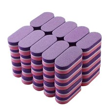 애니데코 네일파일 미니파일 샌딩블럭 네일버퍼 우드파일, 1세트, 샌딩블럭 핑크퍼플 50개