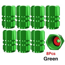 자동차 타이어 밸브 스템 캡 알루미늄 합금 범용 suv 자전거 트럭 및 오토바이, Gr n 8Pcs