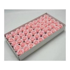 香皂玫瑰花 50朵 四層玫瑰花 康乃馨 香皂花 玫瑰花禮盒, 淺粉, 50個