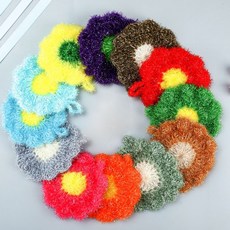 핸드메이드 꽃모양 아크릴 수세미 5p 세트 혼합색상, 5개, 아크릴 꽃 수세미