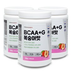 프로게이너 bcaa+g 복숭아맛 아미노산 BCAA 글루타민, 3개, 300g