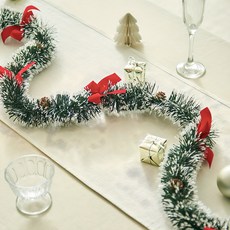 크리스마스 모루 장식 가랜드 반짝이 트리느낌 리본, 레드, 1.8m, 1개
