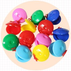 캐스터네츠 두드리는 악기 캐스터내츠 리듬 영아 아기, 1개, 노랑 1p