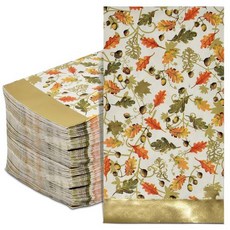 기프트 부티크 100개 추수감사절 가을 손님용 냅킨 수확 잎 Gift Boutique 100 Pcs Thanksgiving Fall Guest Napkins Harvest Leav, 1개