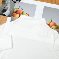 Fee 親膚裸感半高領內搭上衣 輕薄透膚棉 顯瘦小立領