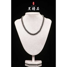 晶寶書畫文玩藝品 黑膽石項鍊 時尚造型設計款 全天然巴西老礦料, 6mm