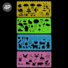 다꾸용 다양한 모양 자 세트 다이어리 노트 꾸미기 이모티콘 특수 문자 구름 별 무지개 템플레이트