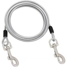 狗狗繩子 軟鋼絲牽引繩 小中大型狗 加粗加長 防爆衝 防咬, 1個, 透明色,80釐米/雙扣4毫米繩