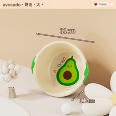 包郵塑料小臉盆家用寶寶嬰兒盆洗衣服盆學生宿舍加厚儲水洗臉盆子, 抗菌綠色牛油果中號【加厚耐摔 破損包賠】:如圖