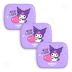 산리오 캔디 쿠로미 포도향 /무설탕캔디 틴케이스, 15g, 3개