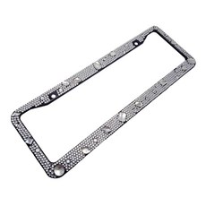 GZRIVERRUN 크리스탈 다이아몬드 번호판 프레임 호주 뉴질랜드 범 차량 후면 홀더 랙, Black Frame