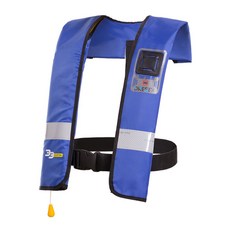 DRESEA 自動充氣式救生衣 便攜式水域救援釣魚氣脹式船用成人大浮力垂釣裝備, 藍色,手動, 1個