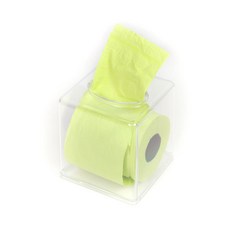 아크릴 투명 티슈 휴지 케이스 사각 원형 커버 각티슈 두루마리 롤 곽티슈, 정사각, 1개