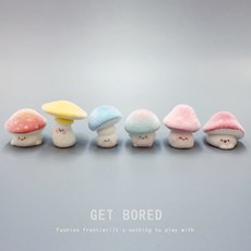 귀여운 버섯 봉제 인형 책상 차량 장식품 선물, 솜털처럼 부드러운 컬러풀 버섯