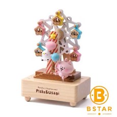 Kanahei's Small Animals P助與粉紅兔兔 星星摩天輪 木製音樂盒