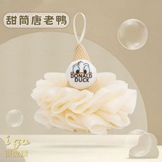 寶寶沐浴球 多款卡通造型 柔軟材質 豐富起泡力 安全無毒, 1個, 甜筒唐老鴨
