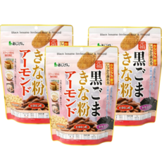 あじげん 元祖 黑芝麻粉 Almond 鈣質・鐵分補充, 300g, 3個