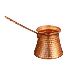 수제 망치질 기법으로 제작된 터키식 커피 메이커 330ml 용량 긴 내열 손잡이 포함 (가스레인지 사용 가능)