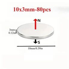 강력한 다중 사양 8x3/8x4/10x2/10x3 자석 냉장고 DIY 가정 사무실 욕실 액세서리에 적합, 02 D10x3mm-80pcs