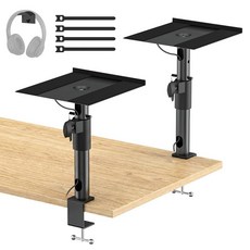 LG 소니 Vizio Klipsch 삼성 JBL 스피커 스탠드 데스크용 클램프 온 데스크탑 페어 대부분의 위성 책장 Wr 케이블 관리 조절 가능한 책상 219801
