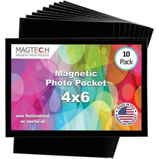 Magtech 마그네틱 포토 포켓 액자 흰색 2.5 x 3.5 인치 사진 10 팩 미국산 12310