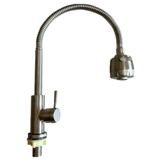 DIY合作社 304不鏽鋼 萬向 流理台立式 單冷水 無鉛 龍頭, 1個