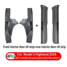 쿠쿠스토어 Tesla Model 3 Highland 2024 1- 8 Pcs ABS 전면 도어 씰 보호기 임계 값 스트립 안티 킥 가드, 10 A2