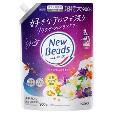 Kao 花王 New Beads 含柔軟精洗衣精 茉莉&麝香香氛 補充包, 1個, 900g